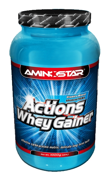 Aminostar Whey Gainer Actions 4500g - vanilka